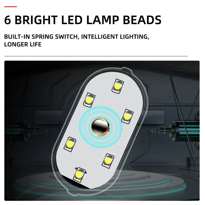 LED Touch Light Mini Wireless Car Interior Lighting Auto Roof Ceiling Reading Lamp for Trunk Storage Box USB Charging