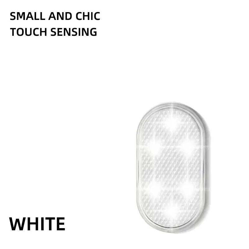 LED Touch Light Mini Wireless Car Interior Lighting Auto Roof Ceiling Reading Lamp for Trunk Storage Box USB Charging