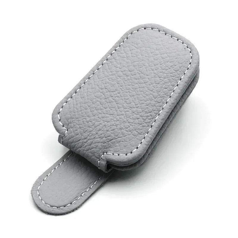 1Pcs Sunglasses Holder Is Suitable for Car Sunshades Magnetic Leather Sunglasses Clip and Ticket Clip Car Sunshade Accessories
